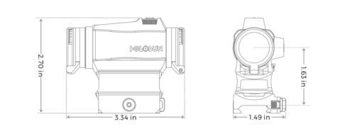Holosun HS515CM Red 2 MOA Dot & 65 MOA Circle Micro Optical Sight Aluminum - Image 4