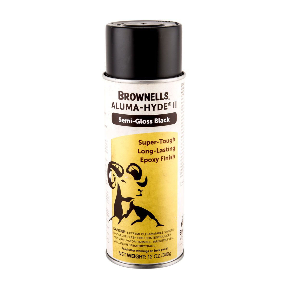 Brownells Aluma-Hyde II 12oz Semi-Gloss Black Aerosol - 083-002-112