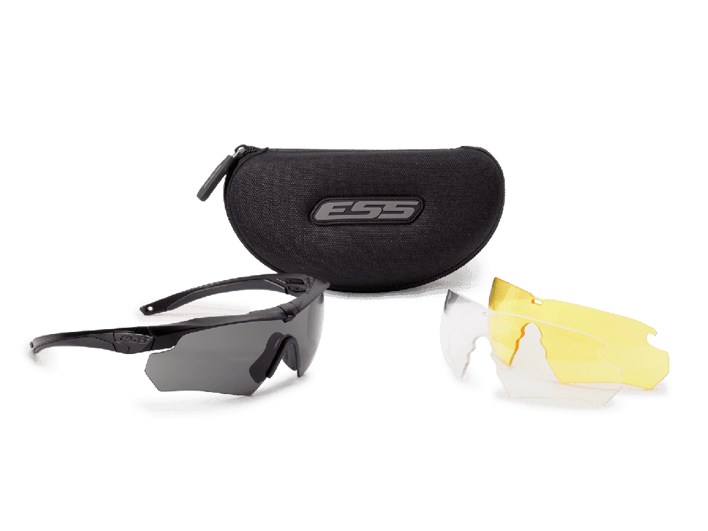 ESS Crossbow Ballistic Sunglasses Black w/ Clear/Smoke Grey/Hi-Def Yellow 740-0387