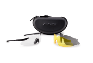 ESS ICE Eyeshield Safety Glasses Black w/ Hi-Def, Smoke Gray, Clear Lenses 740-0020