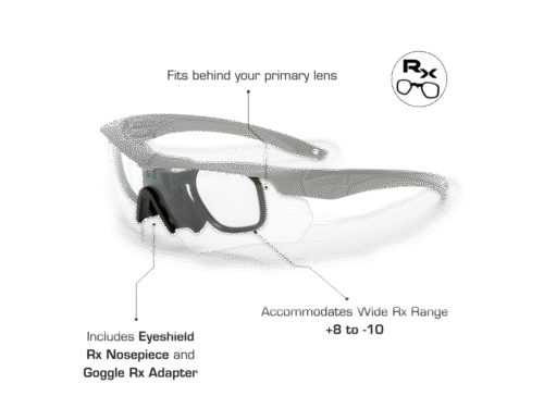 ESS ICE-2X Safety Glasses Black w/ Smoke Gray & Clear Lenses 740-0003 - Image 4