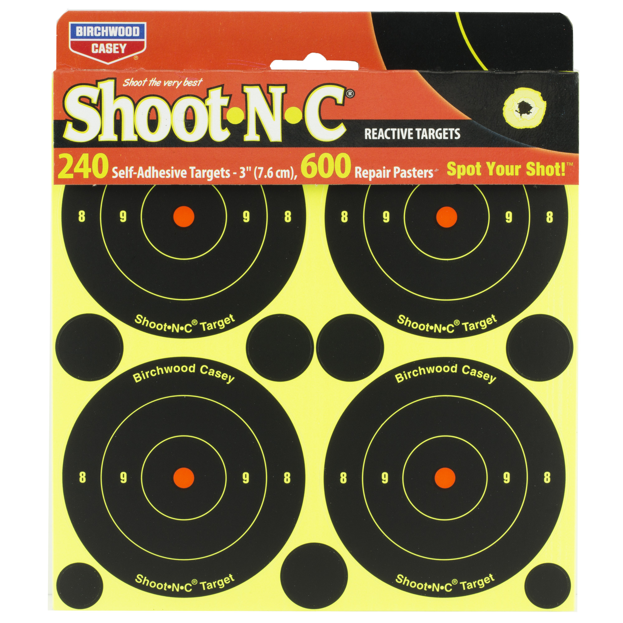 Birchwood Casey Shoot-N-C 3-inch Bullseye 240 Targets - 600 Pasters BC-34375 - Image 3