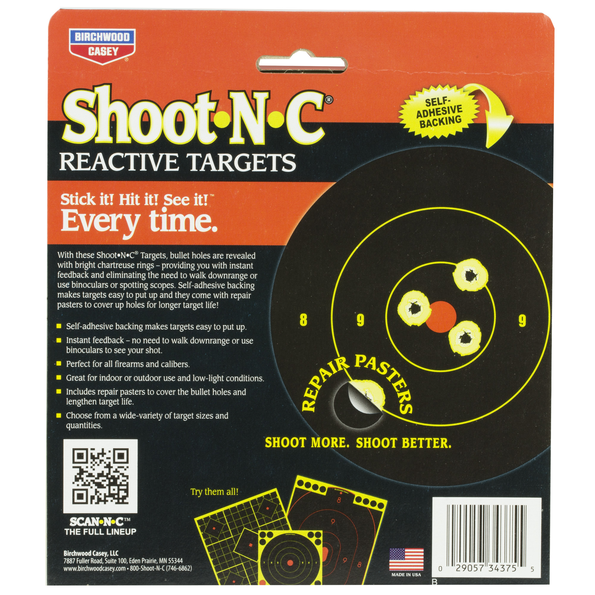 Birchwood Casey Shoot-N-C 3-inch Bullseye 240 Targets - 600 Pasters BC-34375 - Image 2