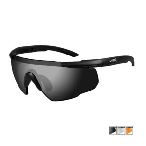 Wiley X Saber Advanced Ballistic Eyewear - Smoke Grey / Clear / Light Rust Lenses