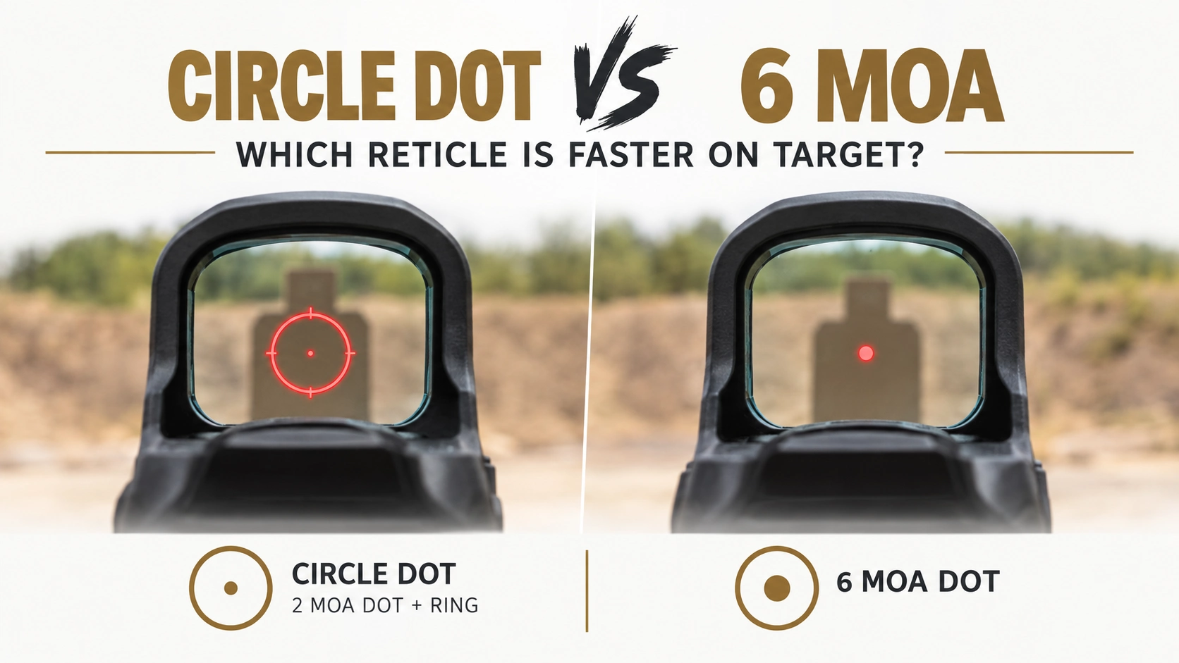 Circle Dot vs 6 MOA Reticle Comparison